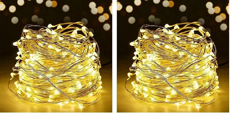 Besuche den SALCAR-Store SALCAR 10m LED Lichterkette Draht, USB Kupferdraht Lichterkette, 100 LEDs Kupferdrahtlichterkette Innen Außen Weihnachten Party, Warmweiß (Packung mit 2) — Weihnachtsbeleuchtung
