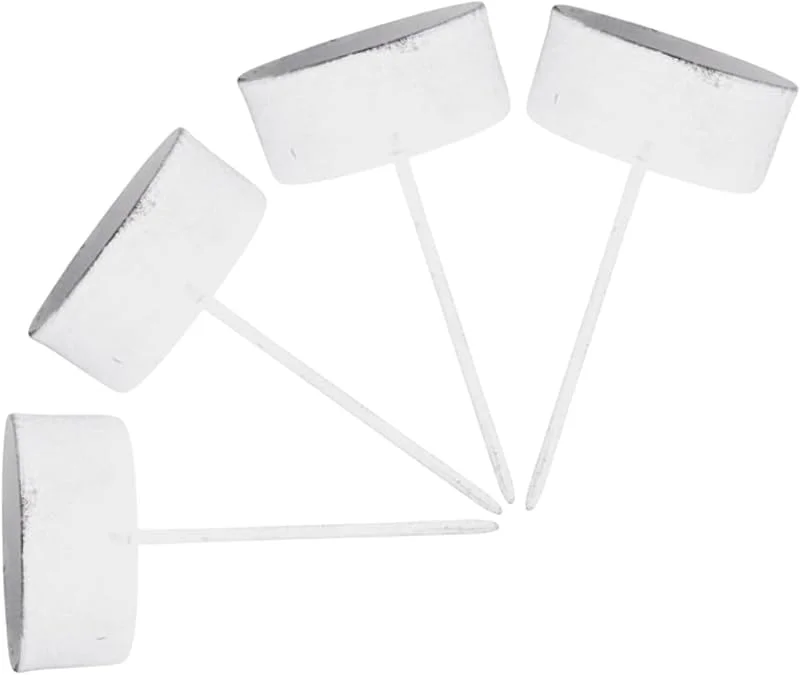 Besuche den Seaside No.64-Store 4er-Set Kerzenpieker für Teelichter aus Metall – weiß, Ø 4, 2 cm, H 8 cm — Advent und Tisch