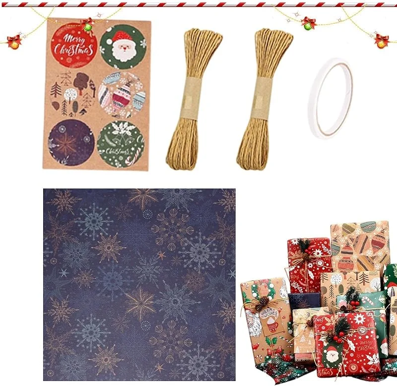 Marke: Generisch Weihnachts-Geschenkpapier, 6 Rollen, 50, 8 x 68, 6 cm — Geschenkverpackung