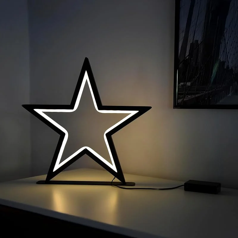 Besuche den Spetebo-Store Spetebo LED Metall Stern schwarz 34 cm warm weiß - 70 LED - Weihnachts Deko Stern Batterie betrieben - Advent Weihnachten Aufsteller Tisch Fenster Dekoration — Weihnachtsdeko
