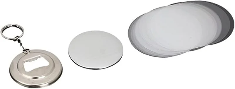 Marke: EKOUQIN Buttonmaschine 100 Stück Flaschenöffner Schlüsselanhänger Basisteile Material 58 mm Teile Zubehör for Pro Badge Button Maker Machine Button Maker Zubehör — Wein und Festtafel