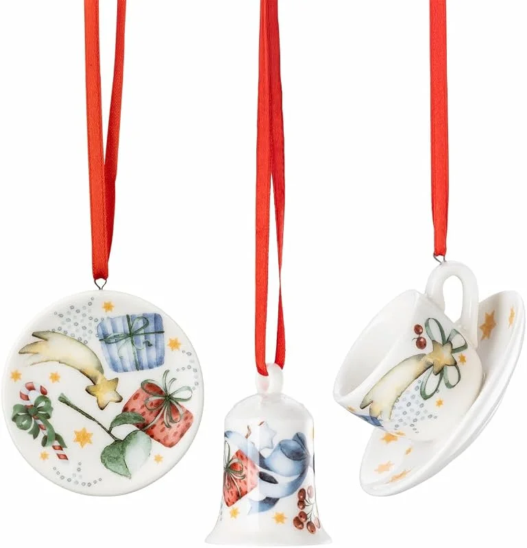 Besuche den Hutschenreuther-Store Hutschenreuther Weihnachten Sammelserie Weihnachtslieder 2025 "Alle Jahre Wieder Mini-Set 3-teilig Tasse (Mini-Teller, Glocke, Tasse) — Advent und Tisch