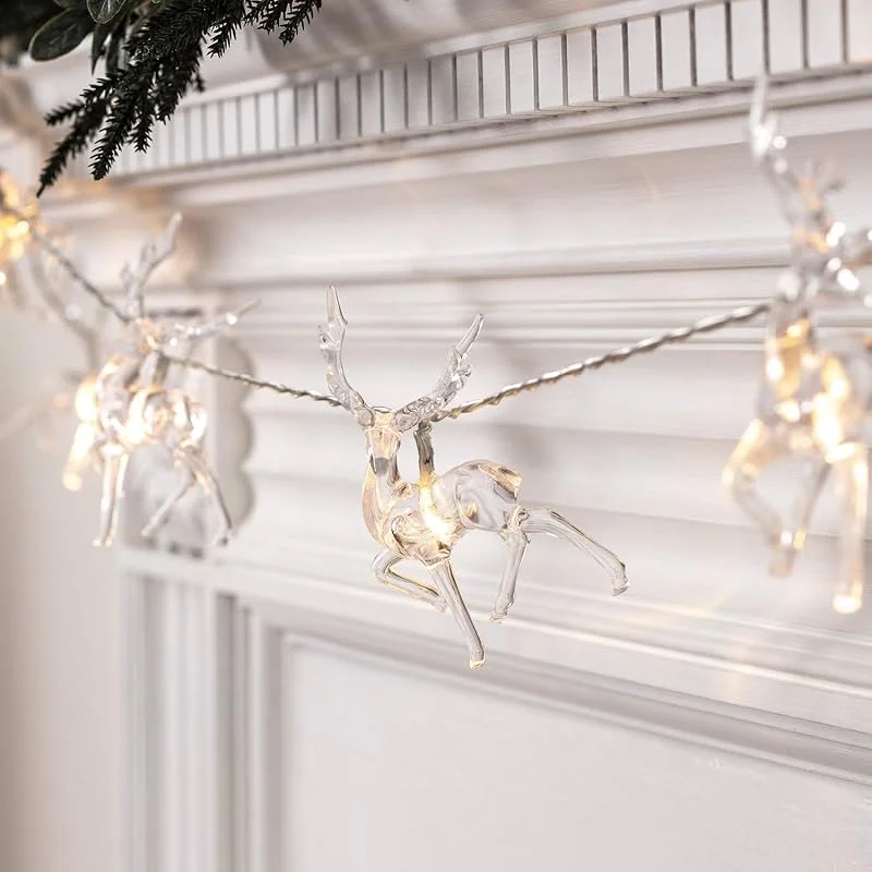 Besuche den Lights4fun-Store Lights4fun 10er LED Rentier Lichterkette Batteriebetrieb Timer Weihnachten Deko Lichterkette mit Timer Weihnachtsbaumlichterkette Rentier Deko Beleuchtet — Weihnachtsbeleuchtung