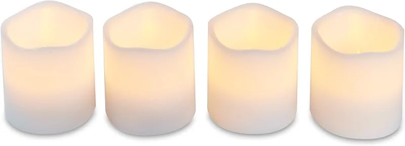Besuche den HEITMANN DECO-Store HEITMANN DECO 4er Set LED-Kerzen - Echtwachs-Kerzen mit Timer - weiß - Advenskerzen - für innen - batteriebetrieben, 6, 5 x 6, 5 x 6, 5 cm — Advent und Tisch