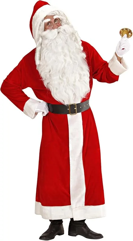 Besuche den W WIDMANN MILANO Party Fashion-Store W WIDMANN MILANO Party Fashion - Kostüm Luxus Weihnachtsmann, Mantel mit Kapuze und Gürtel mit Schnalle, Nikolaus, Weihnachten, Karneval, Mottoparty — Weihnachtsmode