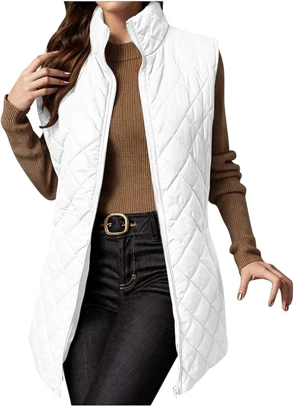 Besuche den Ansenesna-Store Steppweste Damen Lang Mit Kapuze Lange Weste Ärmellos Steppjacke Winter Longweste Winterjacke Warm Wintermantel Frauen Elegant Jacke Stepp Mantel Ohne Ärmel Zipper Damen-Jacken — Heizkleidung