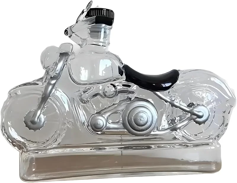 Marke: Generisch Generico Whiskey-Flasche mit Motorrad-Thema, wiederverwendbar, Dekanter-Karaffe für Wein, Cocktail, Geschenk, Weihnachten, Geburtstag, Vater, Männer, Frauen, Erwachsene Liköre — Wein und Festtafel