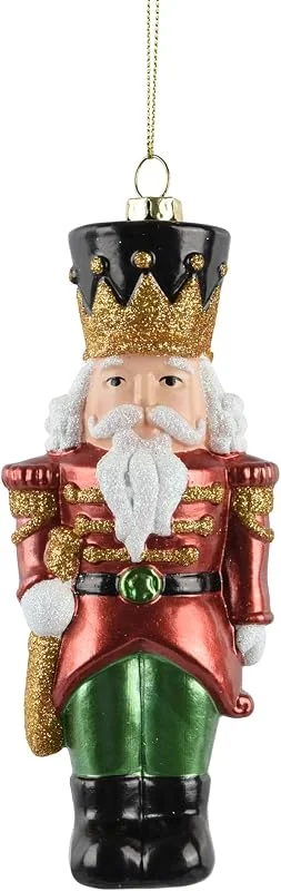 Marke: Kaemingk Kaemingk Christbaumschmuck Kunststoff 14, 7cm - Nussknacker Figur zum Aufhängen - bruchfest - Weihnachtsbaum Anhänger für Weihnachten - Christbaumanhänger & Weihnachtsbaumschmuck - Husar Rot Grün — Weihnachtsdeko