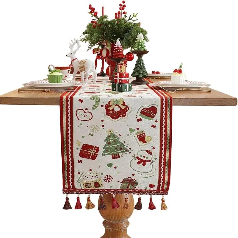 Marke: Generic Weihnachts-Tischläufer Rechteckig Saisonal Landhaus Festlich — Küche & Haushalt