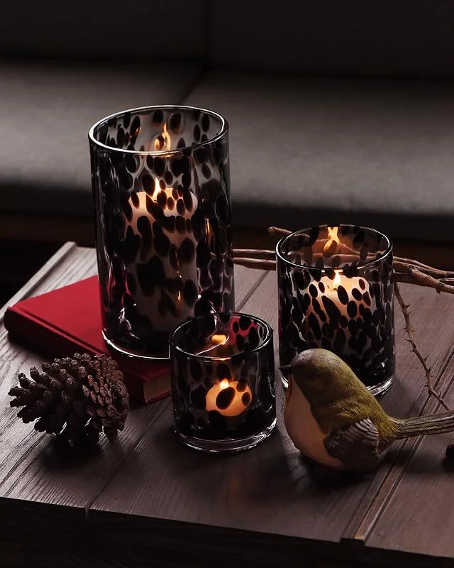 Marke: ARIAMOTION Kerzenhalter-Set aus Glas, Schildkröte, Schwarz, 3-teilig — Kerzenlicht Abendessen