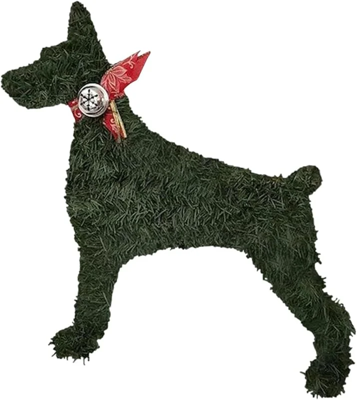 Marke: Generisch Hunde-Weihnachtskranz, Dackelkranz - Kreativer künstlicher Tier-Winter-Türkranz, Christbaumschmuck für Haustür, Bücherregal, Wohnzimmer, Garten — Weihnachtsdeko