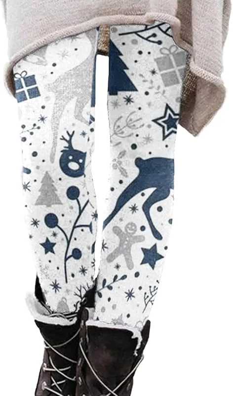 Marke: Generisch Warme Leggings Damen Winter High Waist: Winterleggins Damen Lang Thermo-Leggins Baumwolle Blickdicht Sportleggins Muster Thermoleggins Grosse Grössen Thermal Strumpfhose Outdoor Laufhose Yogahose — Weihnachtsmode
