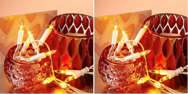 Besuche den hellum-Store hellum Lichterkette innen mit Stecker, 20 klare Mini Pisellokerzen warmweiß, beleuchtete Länge 2, 85 m, weißes Kabel, für Fenster, Weihnachtsbaum & Tischdeko <59lm 832082 (Packung mit 2) — Weihnachtsdeko