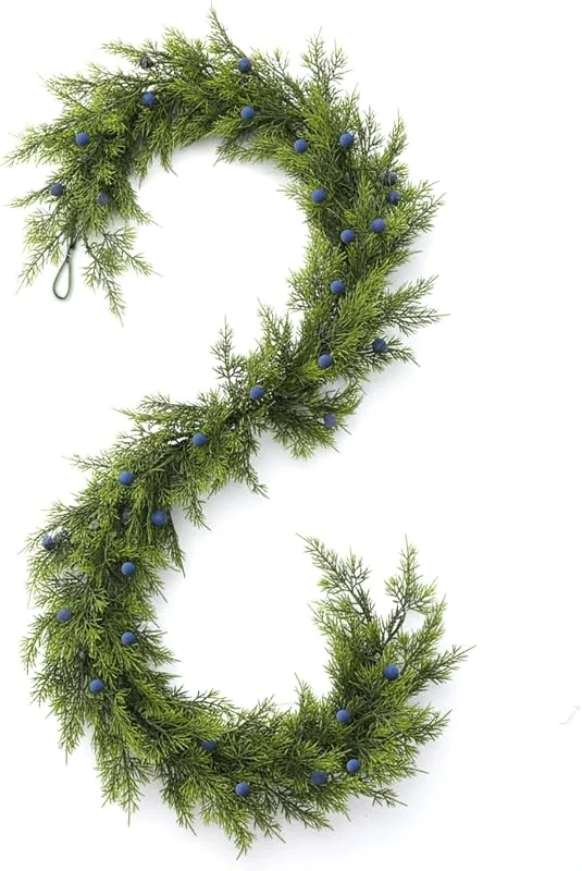Marke: Dingion Dingion Künstliche Girlande mit Heidelbeere, lebensechte Grünpflanze, Weihnachtsdekoration für Kaminsims, Kamin, Tisch, Tafelaufsatz, Weihnachtsdekoration