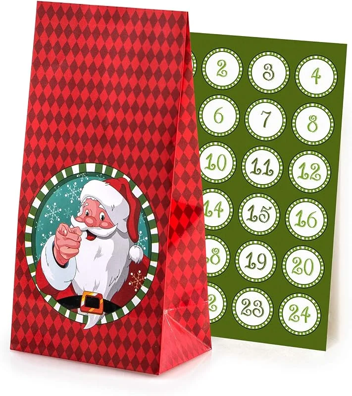 Besuche den pajoma-Store pajoma, 50272, Adventskalender AA8Santa Claus, 1 x 24Tüten zum Befüllen, inkl. Zahlensticker — Advent und Tisch