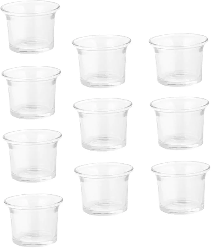 Marke: BESTOYARD Teelichthalter Glas Stück Transparenter aus 10 für Kerzen — Kerzenlicht Abendessen