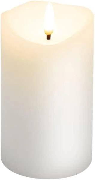 Besuche den goobay-Store LED-Echtwachskerze, 7, 5x12, 5cm, 3D-Docht, Timerfunktion, mit Batterie, Weiß — Weihnachtsbeleuchtung