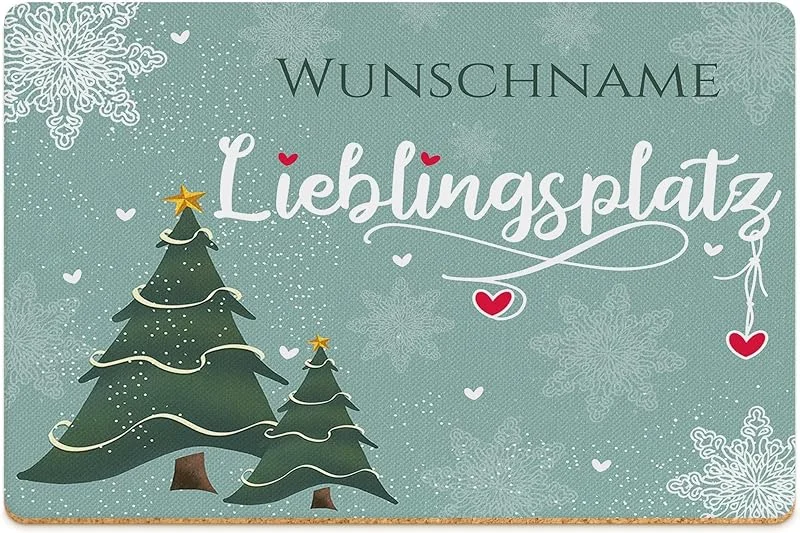 Besuche den Print Royal-Store PR Print Royal Weihnachts-Platzset mit Name und Spruch — Küche & Haushalt