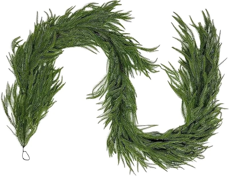 Marke: Jvjggag Rustikale Weihnachtsgirlande, dekorativ, zum Aufhängen, fühlt sich echt an — Weihnachtsdeko