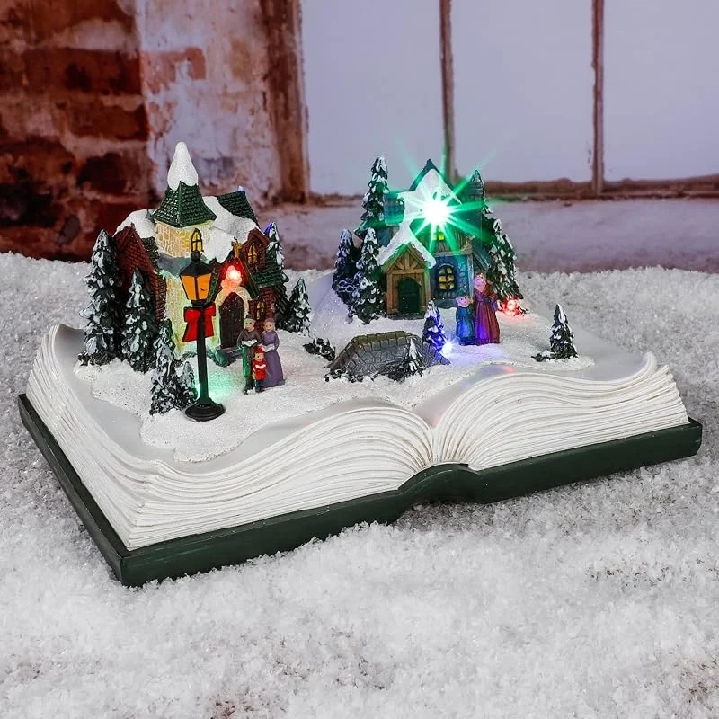 Besuche den Spetebo-Store Spetebo LED Weihnachtsstadt im Buch - 21, 5 cm - Weihnachtsdorf Szene mit 6 bunten LED - Weihnachtsdeko Tischdeko beleuchtet — Advent und Tisch