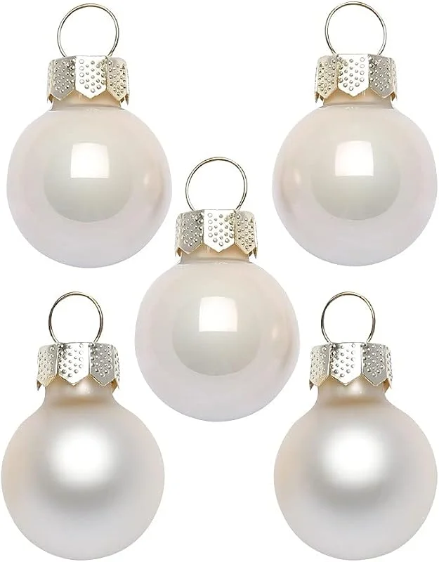 Besuche den Inge-glas-Store Inge Glas Magic Mini-Weihnachtskugeln 2cm 25 Stück, kleine Christbaumkugeln in Karton-Box (Champagne, beige Glanz matt) — Weihnachtsdeko