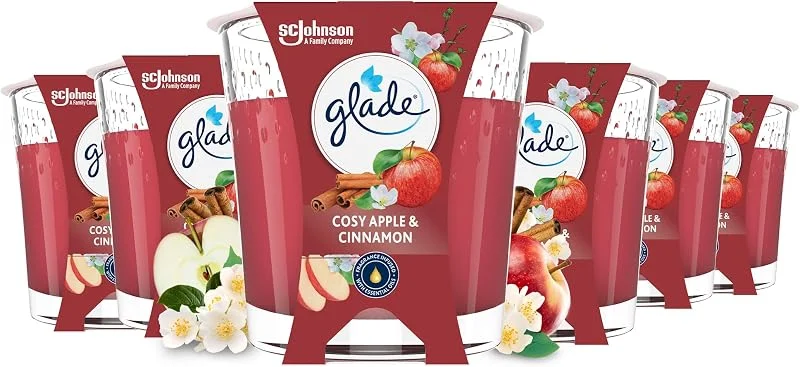 Besuche den Glade-Store Glade Duftkerzen im Glas 6er-Pack, Mit ätherischen Ölen, 6 Stück — Kerzenlicht Abendessen