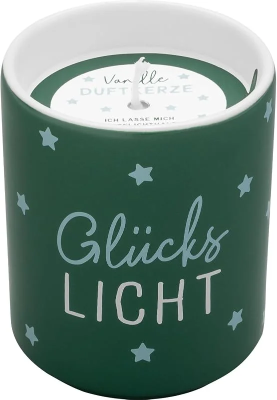 Besuche den GRUSS & CO-Store GRUSS & CO Kerze "Glückslicht", Duftkerze im Porzellan-Becher, Vanille-Duft, Höhe 8 cm, Durchmesser 6, 5 cm, Weihnachtsschmuck, Deko Advent, 74388 — Kerzenlicht Abendessen