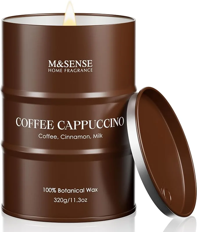 Besuche den M&SENSE-Store M&SENSE Kaffee Cappuccino Duftkerzen, Weihnachts Sojawachs, Weihnachtsdeko Kerze 320g 70 Stunden Lang anhaltende Brenndauer, Starker Kaffee Aromakerze Einzigartige Einweihungs- & Dankesgeschenke — Kerzenlicht Abendessen