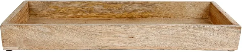 Besuche den Spetebo-Store Mangoholz Kerzentablett eckig - ca. 39 x 14 cm - Deko Holztablett mit Rand - Holz Obst Schale Servier Brett Kerzen Tablett Adventskranz Weihnachten — Advent und Tisch
