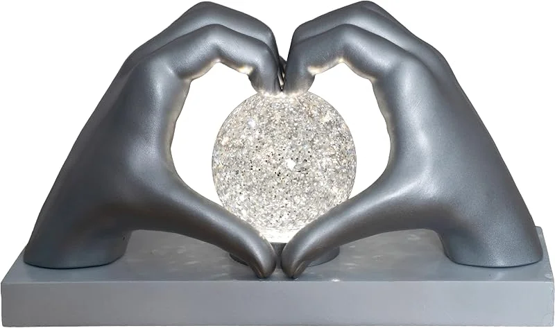 Besuche den Technoline-Store Technoline SL 112 LED Dekoleuchte Loving Hand mit Herz Design Gold, warmes LED-Licht, leuchtende Kugel, dekorativer Standfuß, romantische Geschenkidee — Kerzenlicht Abendessen