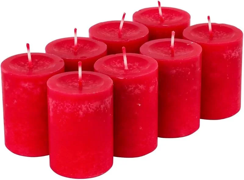 Besuche den Klocke Kerzen-Store Adventskerzen, Kranzkerzen, Stumpenkerzen - Große Auswahl - Adventskranz, Weihnachtskranz, Weihnachten Kerzen (Rubin, Klein & Schlank: Höhe 7cm, Ø 5cm - 8 Stück) — Advent und Tisch