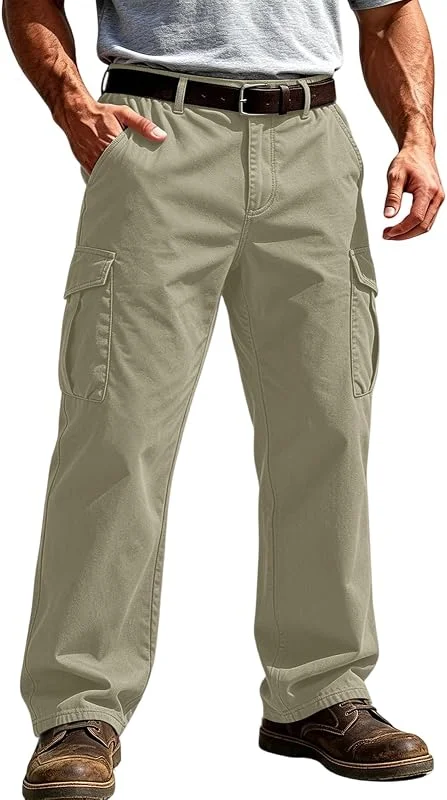 Besuche den ZRYAZQ-Store Cargohose Herren Baggy Outdoor Hosen Mit Elastischen Bund Arbeitshose — Heizkleidung