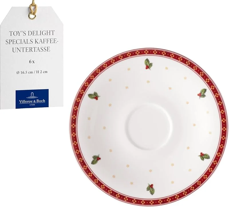 Villeroy & Boch – Toy's Delight Specials Kaffee-Untertassen 6er Set Weiß, Untertassen, Kaffeuntertassen Weihnachten, Geschirr, Weihnachtsgeschirr Toys, Premium Porzellan — Advent und Tisch