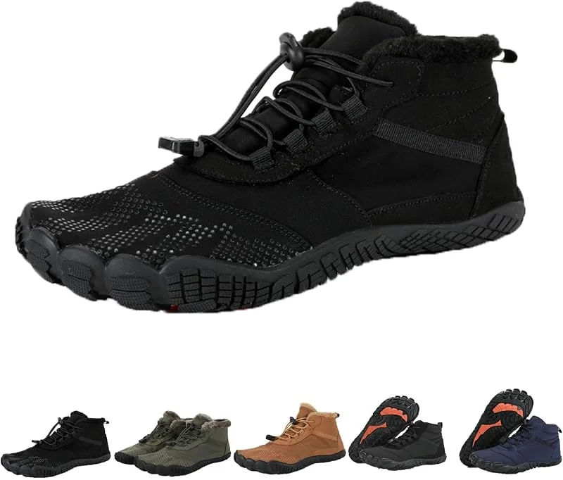 Marke: CSHE Barfußschuhe Winter, Outdoor Barfußschuhe Herren Damen Herbst Winter, Wasserdicht Barfussschuhe Barefoot Shoes, Trocknend Traillaufschuhe Wanderschuhe Zehenschuhe Hohe Warme und rutschfeste Stiefel — Heizkleidung