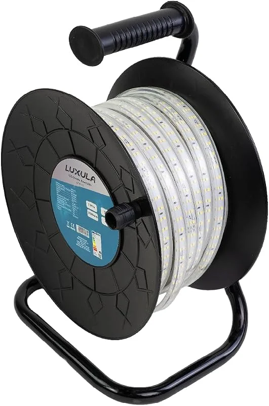 Marke: LUXULA LUXULA LED Lichtbandtrommel 15m IP65, 1000 lm, m, 5000K Neutralweiß — Weihnachtsbeleuchtung