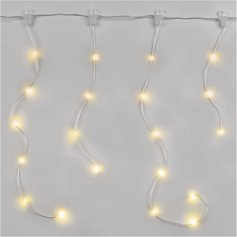 Besuche den EMOS-Store EMOS LED-Eisregen Lichterkette, 54 LEDs Drop Lichterkette, 1, 7m lange Weihnachtslichterkette + 5m Zuleitung inkl. Netzteil, 8 Lichtmodi für Partys, Weihnachten, IP44 für Innen und Außen, warmweiß — Weihnachtsbeleuchtung