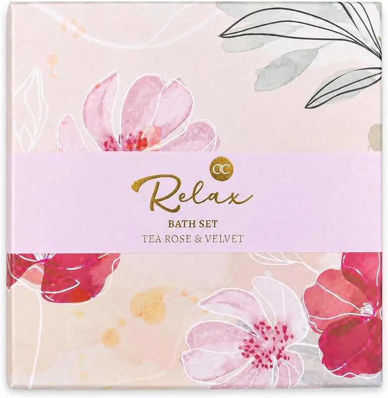 Besuche den accentra-Store Accentra Wellness Geschenkset RELAX mit Tea Rose & Velvet Duft, 5-teilig — Hautpflege