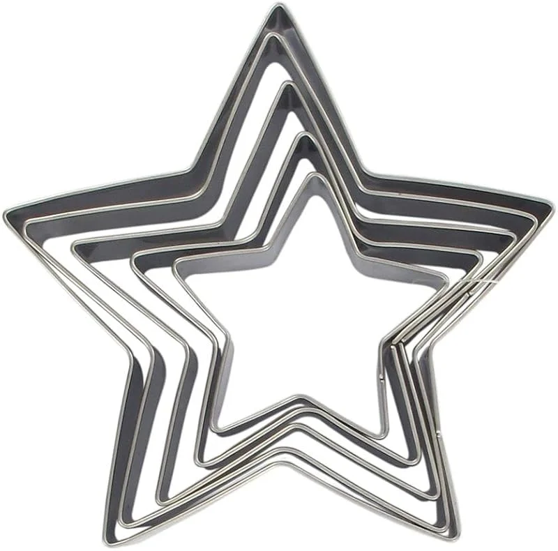 Besuche den Zenker-Store Zenker 44813 5er Set Ausstecher Stern, 5er Set Teigausstecher in Sternform, Ausstecher Stern, Edelstahl, Silber, 6-12 x 2, 5 cm — Weihnachtskueche