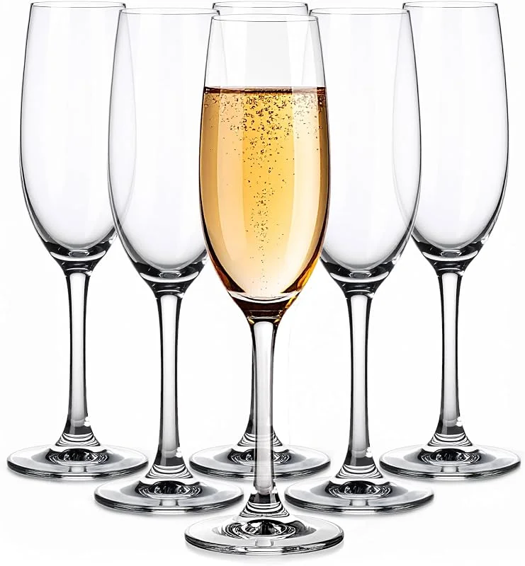 Besuche den Glasmark KROSNO 1992-Store Glasmark KROSNO 1992 Sektgläser 200 ml, 6er Set, Champagnergläser aus Glas, Prosecco Champagner Schaumweingläser — Wein und Festtafel