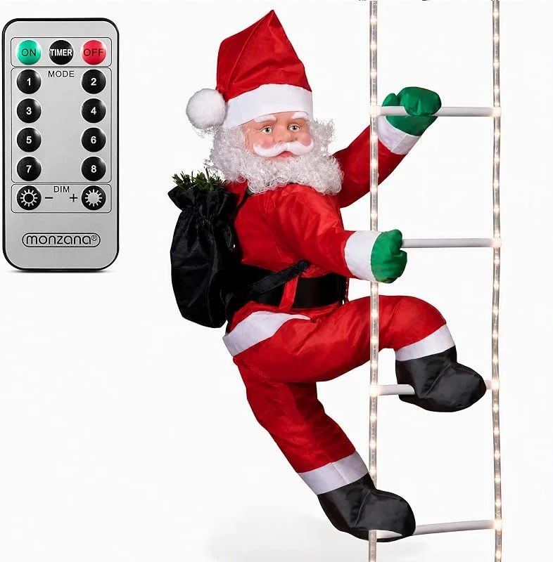 Besuche den Monzana-Store MONZANA LED Weihnachtsmann Leiter XL für In-, Outdoor — Weihnachtsdeko