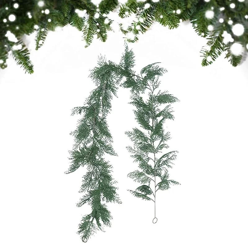 Marke: Generisch Künstliche Tannengirlande – Outdoor-Kiefergirlande, 180 cm lang, Urlaubsgirlanden für Kaminsims, Kamin, Treppengeländer, Bauernhaus-Dekoration — Weihnachtsdeko