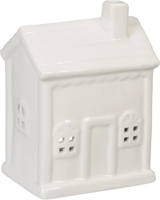 Besuche den Relaxdays-Store Relaxdays Teelichthaus Keramik, Leuchthäuschen für 1 Teelicht, H x B x T: 12, 5 x 9 x 7 cm, Teelichthalter Haus, weiß — Advent und Tisch
