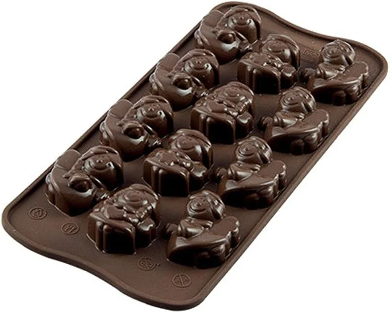Besuche den silikomart-Store silikomart, SCG27 Silikonform für CHOCO ANGELS Pralinen, Antihaft, 12 Pralinen, 1er Pack Form für Süßigkeiten, Easy Choc, 35 x 30 mm, h 16 mm, Made in Italy — Weihnachtskueche