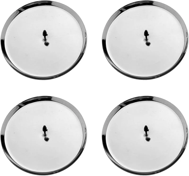 Marke: GLOREX Glorex 6 7021 401 - Kerzenhalter silber, 4 Stück, Durchmesser ca. 10 cm, zur Gestaltung von Gestecken und Kränzen und Befestigung von Kerzen — Kerzenlicht Abendessen