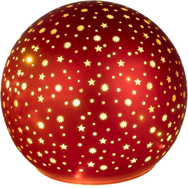 Marke: formano formano LED Deko Kugel 12cm rot Timer 6, 18h, Sternendekor, warmweißem Licht — Advent und Tisch