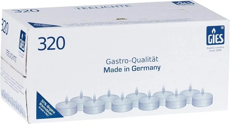 Besuche den Dittmeier-Store 640 pezzi Gies Lumini Con UNA durata di combustione fino a 6 ore accendino, confezione Grande, Lunga durata, candele di Marca — Kerzenlicht Abendessen