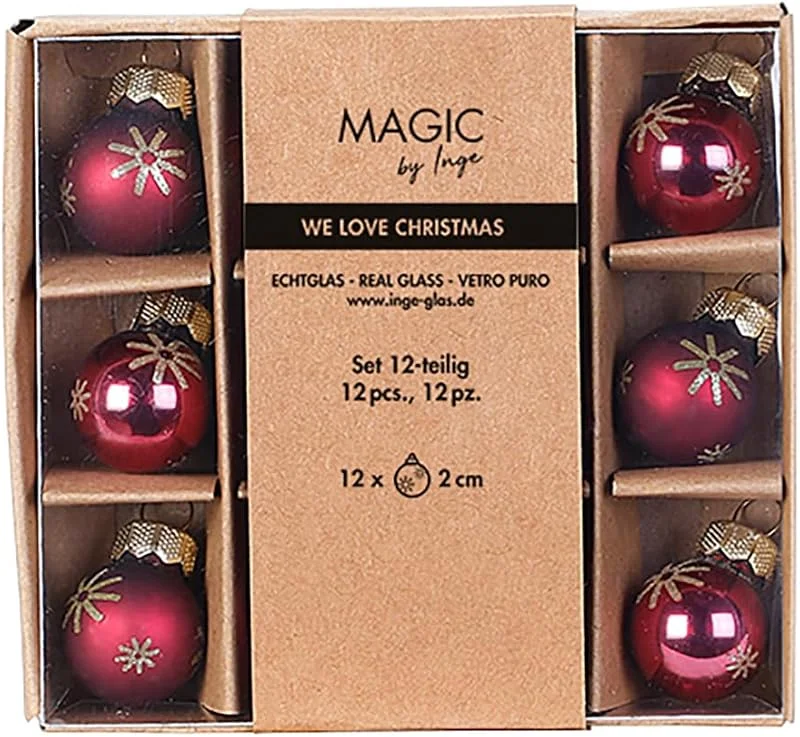 Besuche den Inge-glas-Store Weihnachtskugeln Glas 2cm 12er Set - Glitzer Schneeflocken Motiv - Kleine Christbaumkugeln Weihnachtsbaumkugeln für Weihnachten - Christbaumschmuck & Weihnachtsbaumschmuck - Smooth Port — Weihnachtsdeko