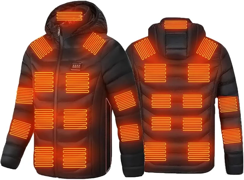Marke: Battnot Battnot Beheizbare Jacke Herren Damen Heizjacke Beheizbare Jacke mit kapuze, Warme Pufferjacke, Beheizte Jacke Heizjacke Beheizte Weste Winterjacke für Outdoor Wandern Jagd Motorrad Camping — Heizkleidung