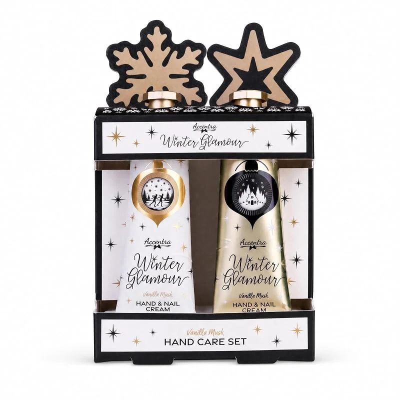 Besuche den accentra-Store Accentra Handpflegeset WINTER GLAMOUR Vanilla Musk in Geschenkbox — Hautpflege