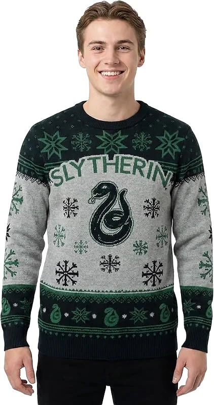 Besuche den cotton division-Store Cotton Division Herren Harry Potterâ Serpentard Sweater (1er Pack) — Weihnachtsmode